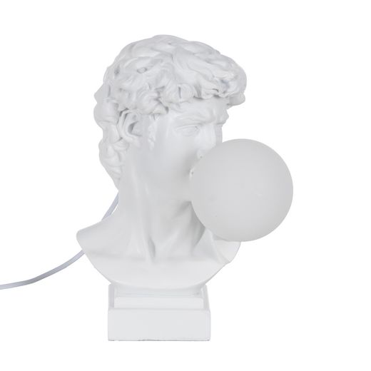 David white resin table lamp 21 x 21 x 30 cm