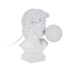 David white resin table lamp 21 x 21 x 30 cm