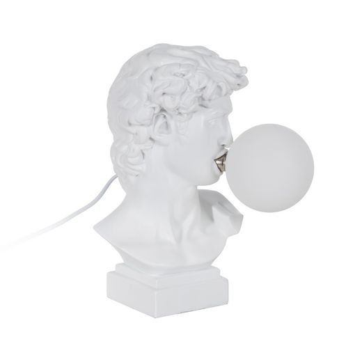 David white resin table lamp 21 x 21 x 30 cm