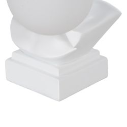 David white resin table lamp 21 x 21 x 30 cm