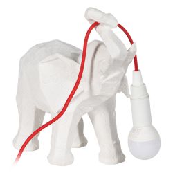 White polyresin elephant table lamp 27 x 13 x 24.50 cm