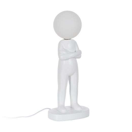 Table lamp, white resin figure, 18.50 x 14 x 45 cm