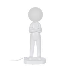 Table lamp, white resin figure, 18.50 x 14 x 45 cm