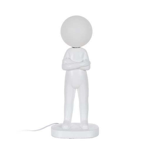 Table lamp, white resin figure, 18.50 x 14 x 45 cm