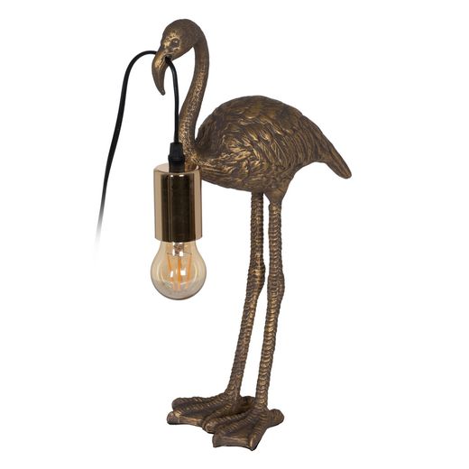 Flamingo table lamp in old gold, 23 x 11.50 x 39.50 cm