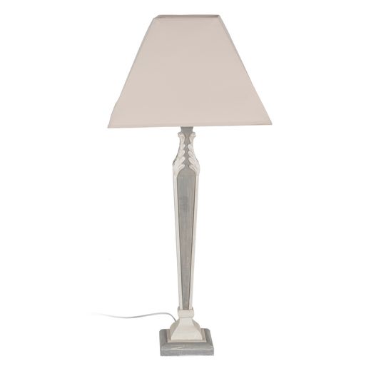 Grey resin-fabric table lamp 44 x 44 x 100 cm