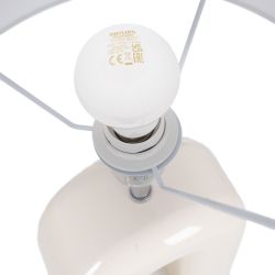 Cream lacquered MDF table lamp, lighting, 37.50 x 37.50 x 70