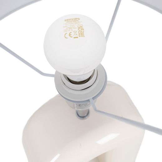 Cream lacquered MDF table lamp, lighting, 37.50 x 37.50 x 70