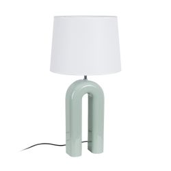 Green lacquered MDF table lamp, lighting, 37.50 x 37.50 x 70