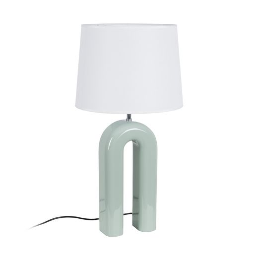 Green lacquered MDF table lamp, lighting, 37.50 x 37.50 x 70
