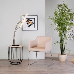 LED table lamp, nickel-plated metal, 78 x 21.50 x 98 cm