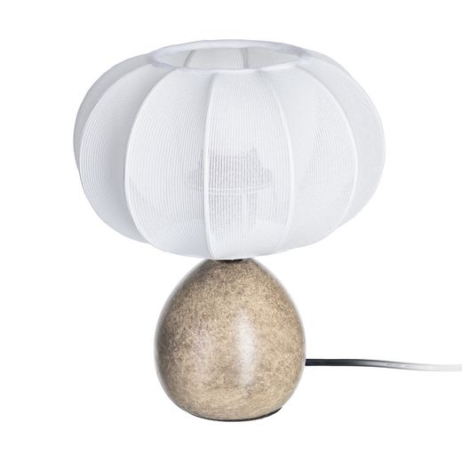 Marble ceramic-fabric table lamp 21 x 21 x 24.50 cm