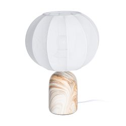 Marble ceramic-fabric table lamp 25 x 25 x 33.50 cm