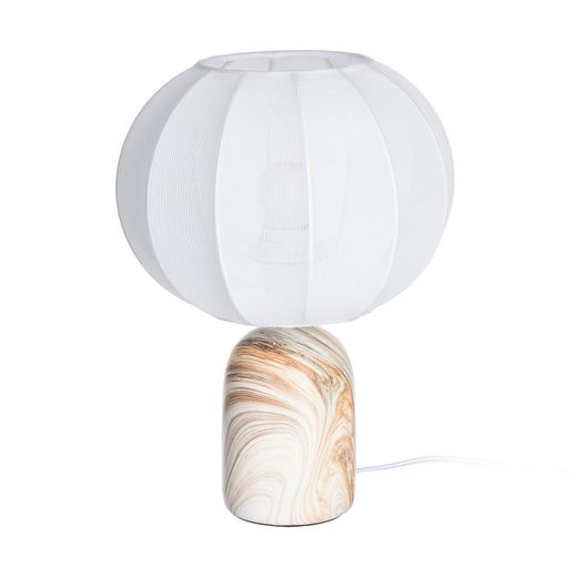 Marble ceramic-fabric table lamp 25 x 25 x 33.50 cm