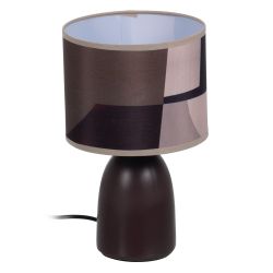 Brown ceramic-fabric table lamp 18 x 18 x 29.50 cm
