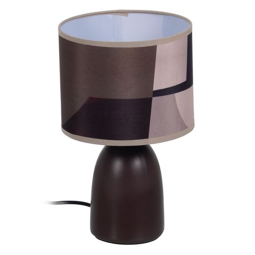 Brown ceramic-fabric table lamp 18 x 18 x 29.50 cm