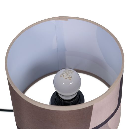 Brown ceramic-fabric table lamp 18 x 18 x 29.50 cm