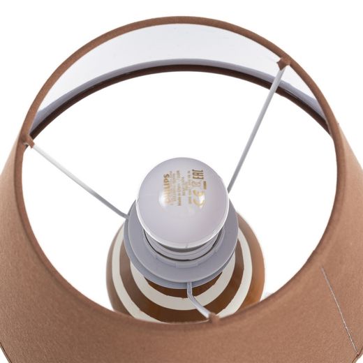 Brown ceramic-fabric table lamp 22 x 22 x 31 cm