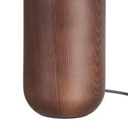 Brown glass and wood table lamp, 25 x 25 x 38 cm