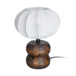 Brown fabric-wood table lamp 21 x 21 x 26.50 cm