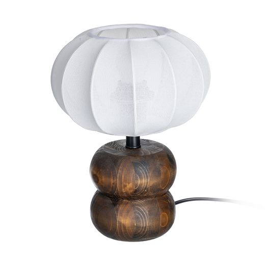Brown fabric-wood table lamp 21 x 21 x 26.50 cm