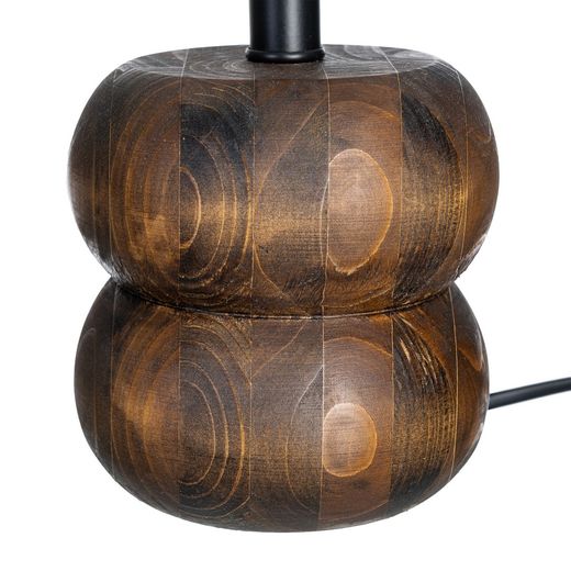 Brown fabric-wood table lamp 21 x 21 x 26.50 cm