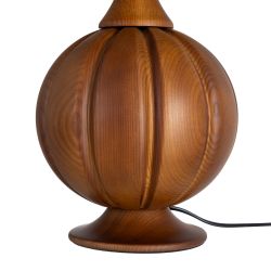 Brown fabric-wood table lamp 24 x 24 x 47.50 cm