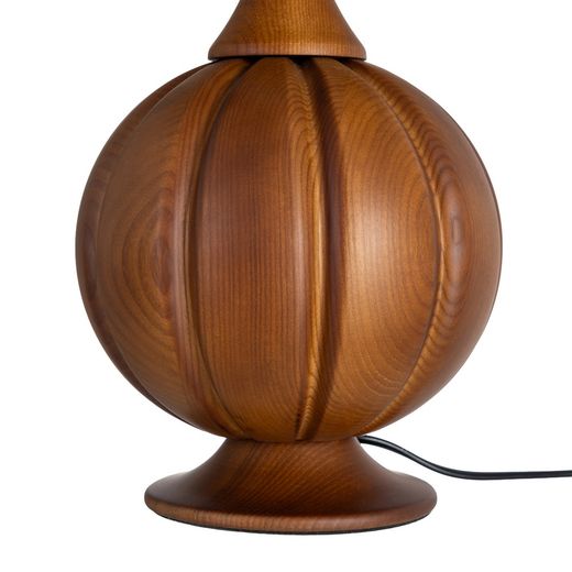 Brown fabric-wood table lamp 24 x 24 x 47.50 cm