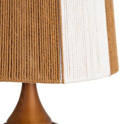 Brown fabric-wood table lamp 24 x 24 x 47.50 cm