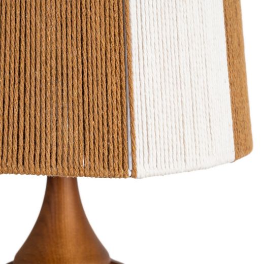 Brown fabric-wood table lamp 24 x 24 x 47.50 cm