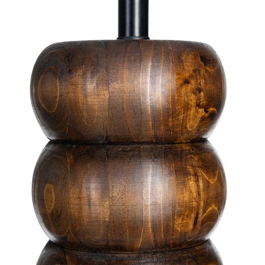 Brown fabric-wood table lamp 25 x 25 x 39.50 cm