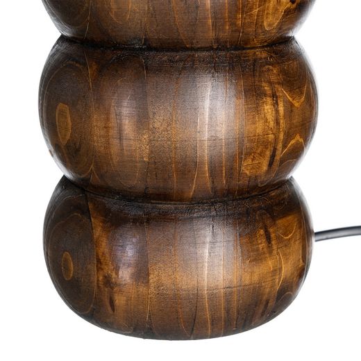 Brown fabric-wood table lamp 25 x 25 x 39.50 cm