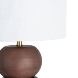Brown fabric-wood table lamp 27 x 27 x 50 cm