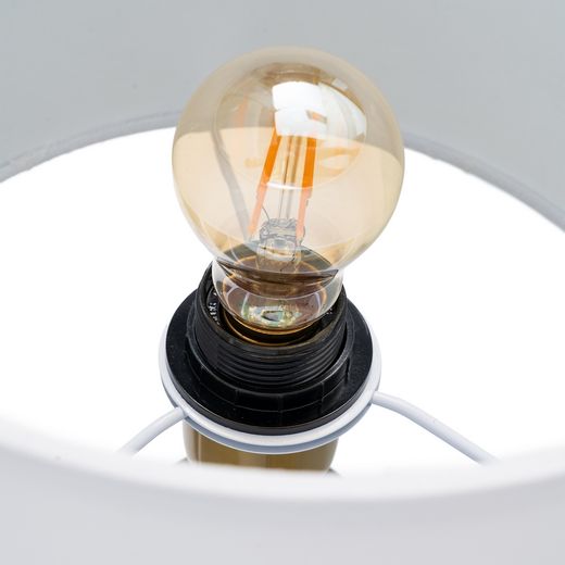 Brown fabric-wood table lamp 27 x 27 x 50 cm