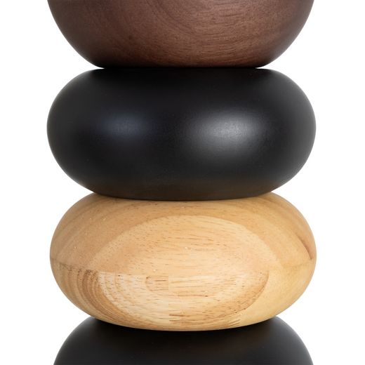 Brown fabric-wood table lamp 27 x 27 x 50 cm