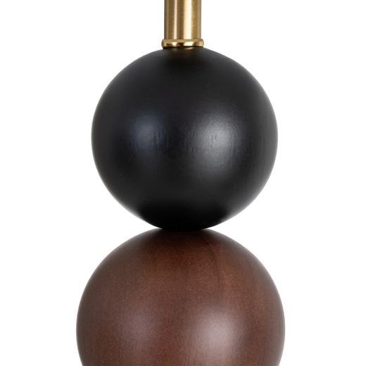 Brown fabric-wood table lamp 27 x 27 x 50 cm