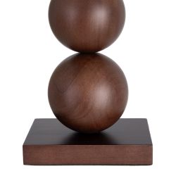 Brown fabric-wood table lamp 27 x 27 x 50 cm