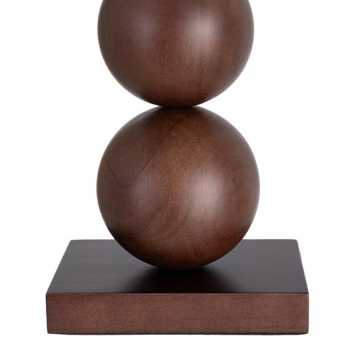 Brown fabric-wood table lamp 27 x 27 x 50 cm