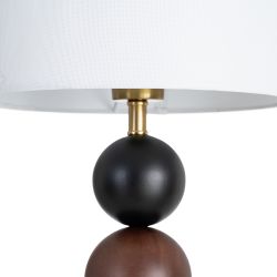 Brown fabric-wood table lamp 27 x 27 x 50 cm