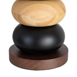 Brown fabric-wood table lamp 27 x 27 x 50 cm