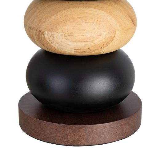 Brown fabric-wood table lamp 27 x 27 x 50 cm