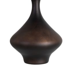 Brown fabric-wood table lamp 34 x 34 x 50 cm