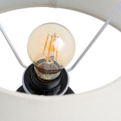 Brown fabric-wood table lamp 34 x 34 x 50 cm