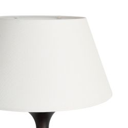 Brown fabric-wood table lamp 34 x 34 x 50 cm