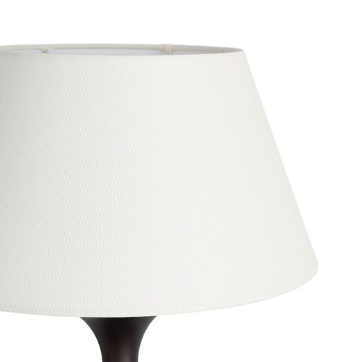 Brown fabric-wood table lamp 34 x 34 x 50 cm