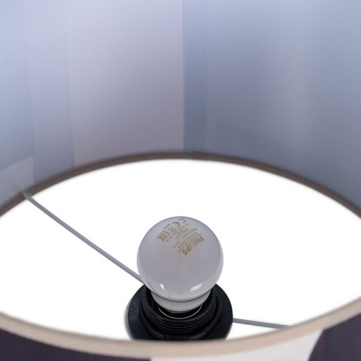 Brown fabric-metal table lamp 30 x 30 x 49 cm