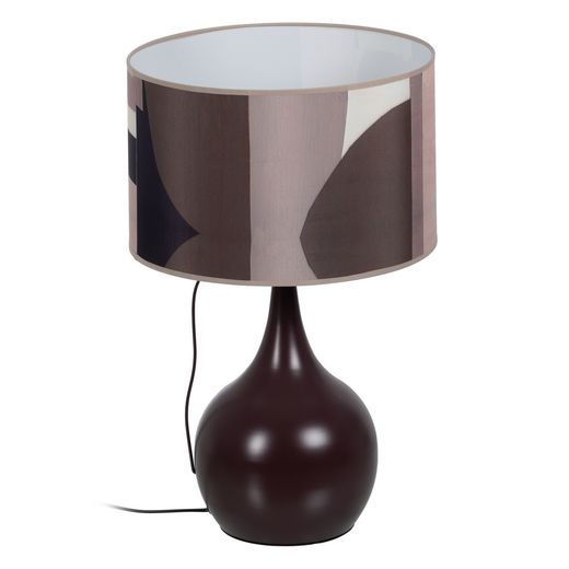 Brown fabric-metal table lamp 33 x 33 x 52 cm