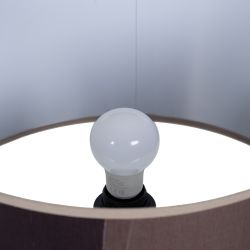 Brown fabric-metal table lamp 40 x 40 x 64 cm