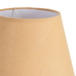 Mustard-colored ceramic-fabric table lamp, 22 x 22 x 30 cm