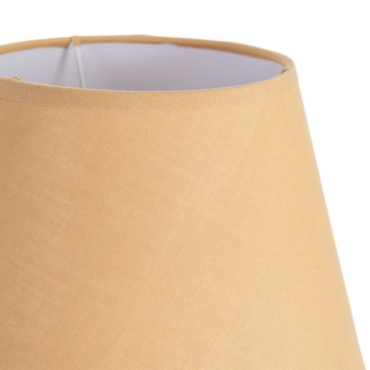 Mustard-colored ceramic-fabric table lamp, 22 x 22 x 30 cm